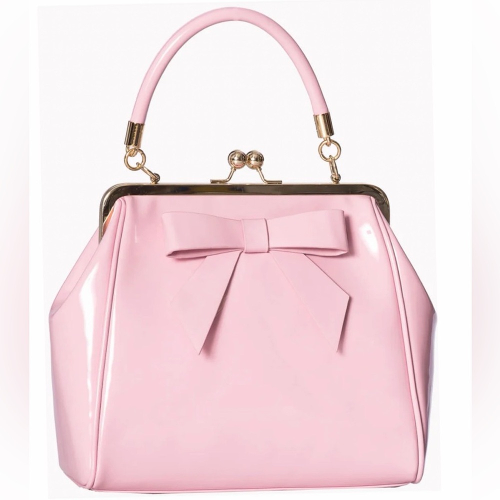 American Vintage by BANNED Bow-Accent Patent Pink Handbag, cute! 🌸